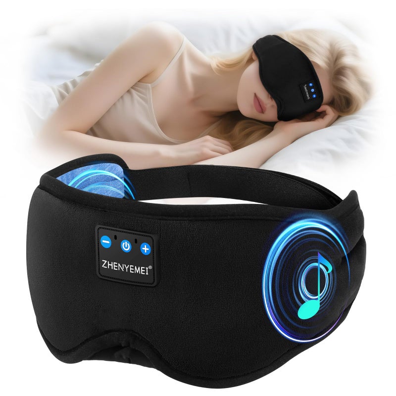 Deep Sleep Mask with Bluetooth 54 Headphones Blackout Sleeping Mask Side Sleeper Eye Masks Earphone Rechargeable Headband Wiless Music Ear Muffs Portable Travel Essentials Gift for Women Men Mom